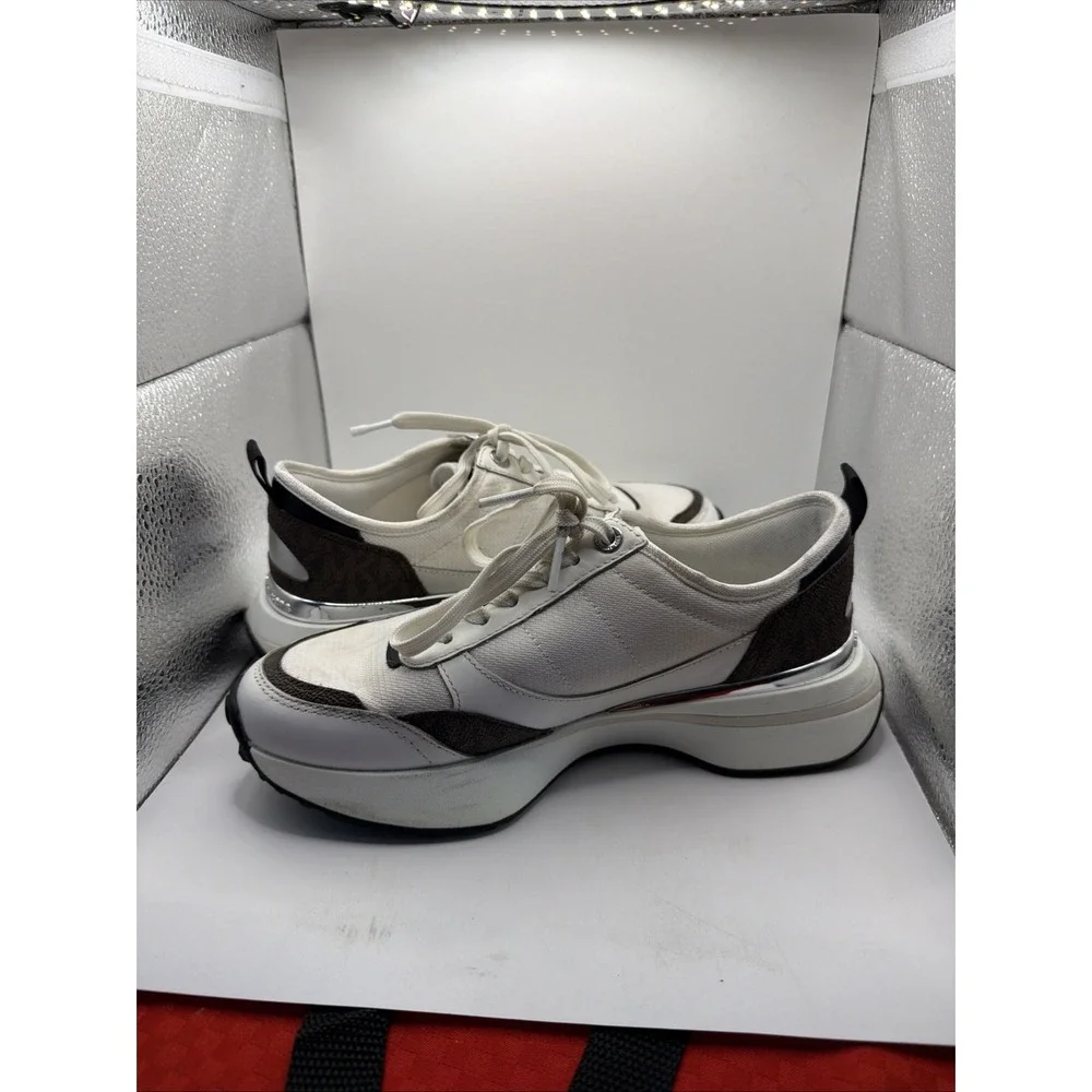 Michael Kors Flynn Trainer Sneakers Brown Multi Size 6